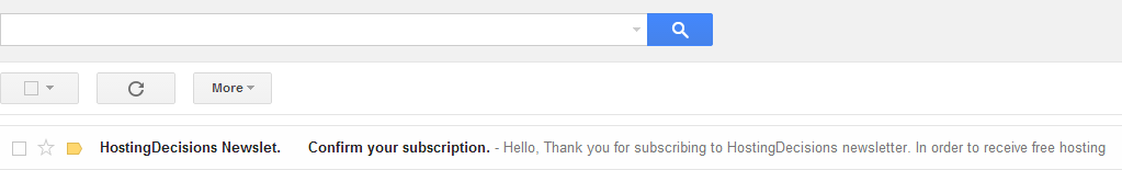 Subscription Confirmation Email