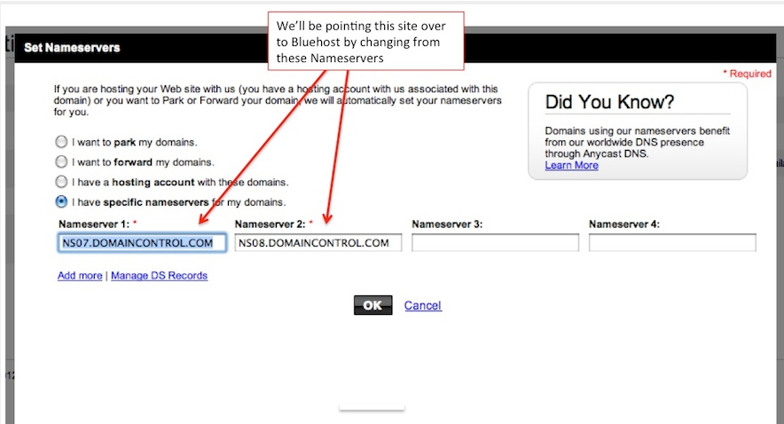 How to Setup Domains from GoDaddy to Bluehost Hosting