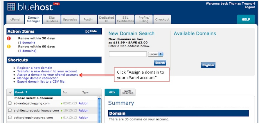 How to Setup Domains from GoDaddy to Bluehost Hosting