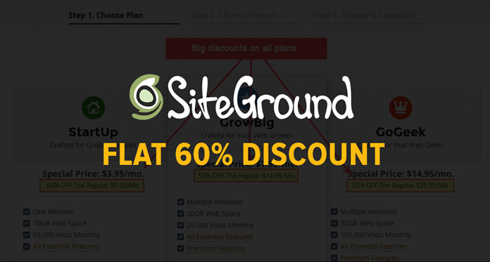 SiteGround Coupon 60 Percent Discount