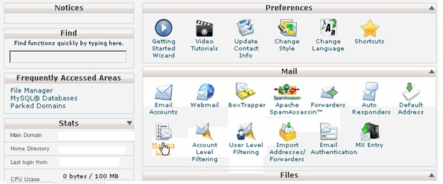 Creating a Mailing list on BigRock4
