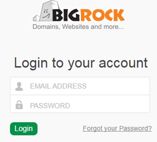 Step1 BigRock Login
