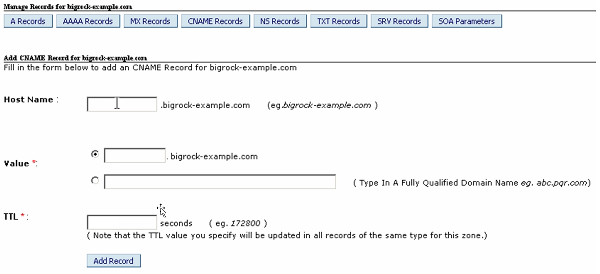 Step5 Add CNAME Record