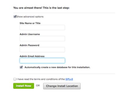 how to Install WordPress with MOJO Marketplace