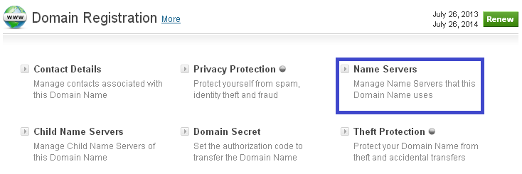 How to Change Name Servers with BigRock