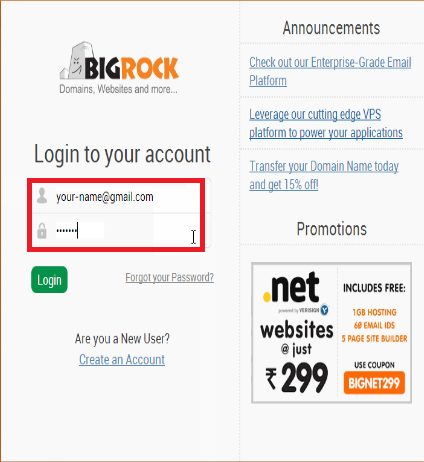 Renew or Delete Domain Names in BigRock 2