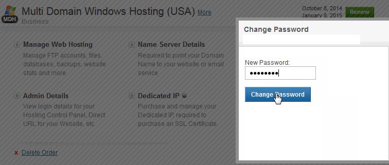 How to login and change passwords on Plesk using BigRock 8