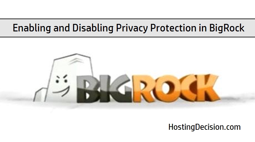 Enabling and Disabling Privacy Protection in BigRock