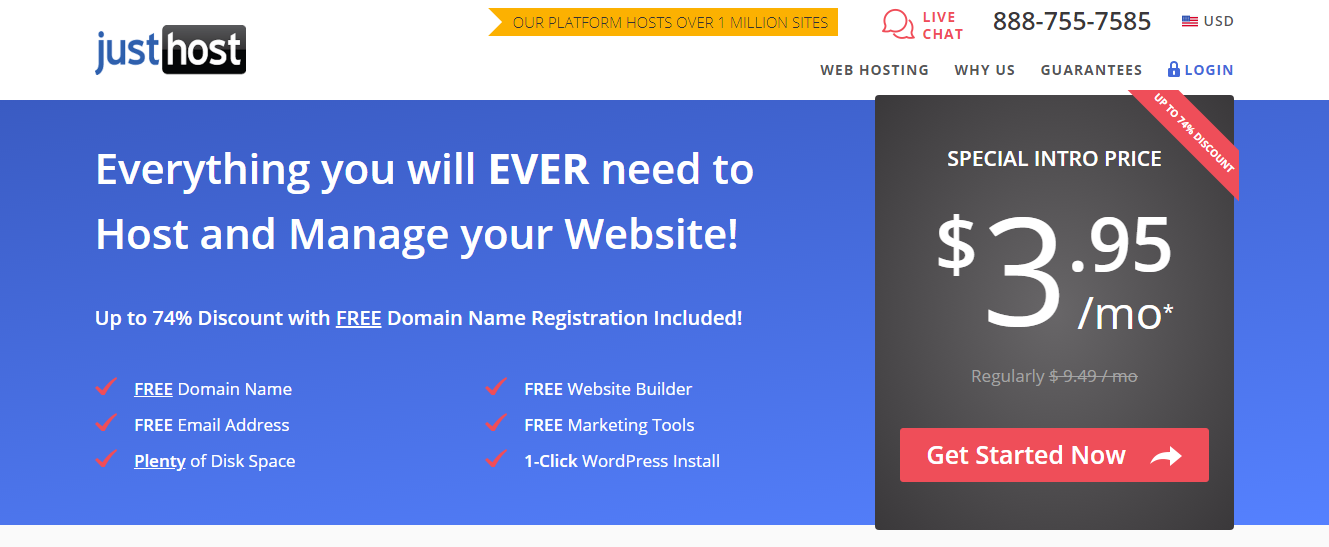 JustHost Web Hosting