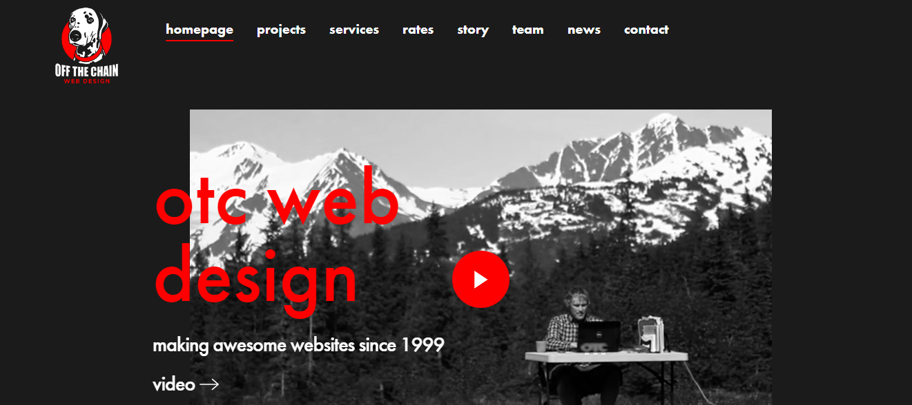 Off the Chain Web Design Homepage