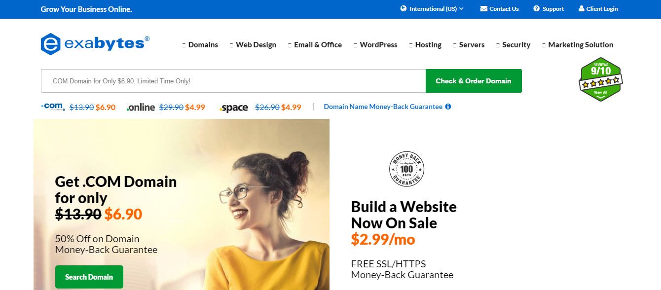 Exabytes Homepage